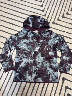 Under Armour ColdGear Hooded Sweatshirt - Dark Purple & Gray Abstract